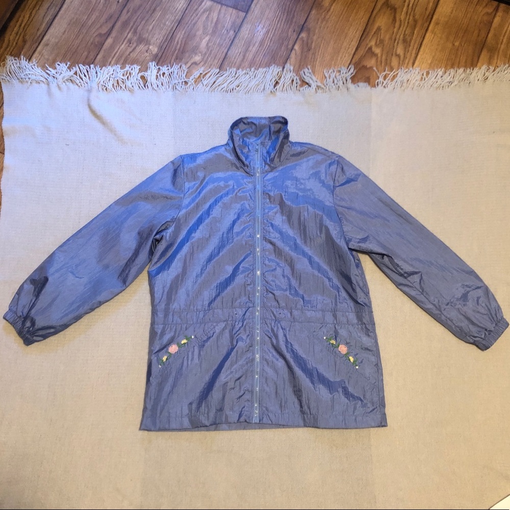 Vintage BLAIR Windbreaker- Blue with Flowers